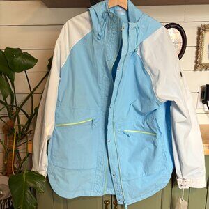 NWT Free People Movement Packable Hooded Jacket Blue & White | Size M | $198 Ret